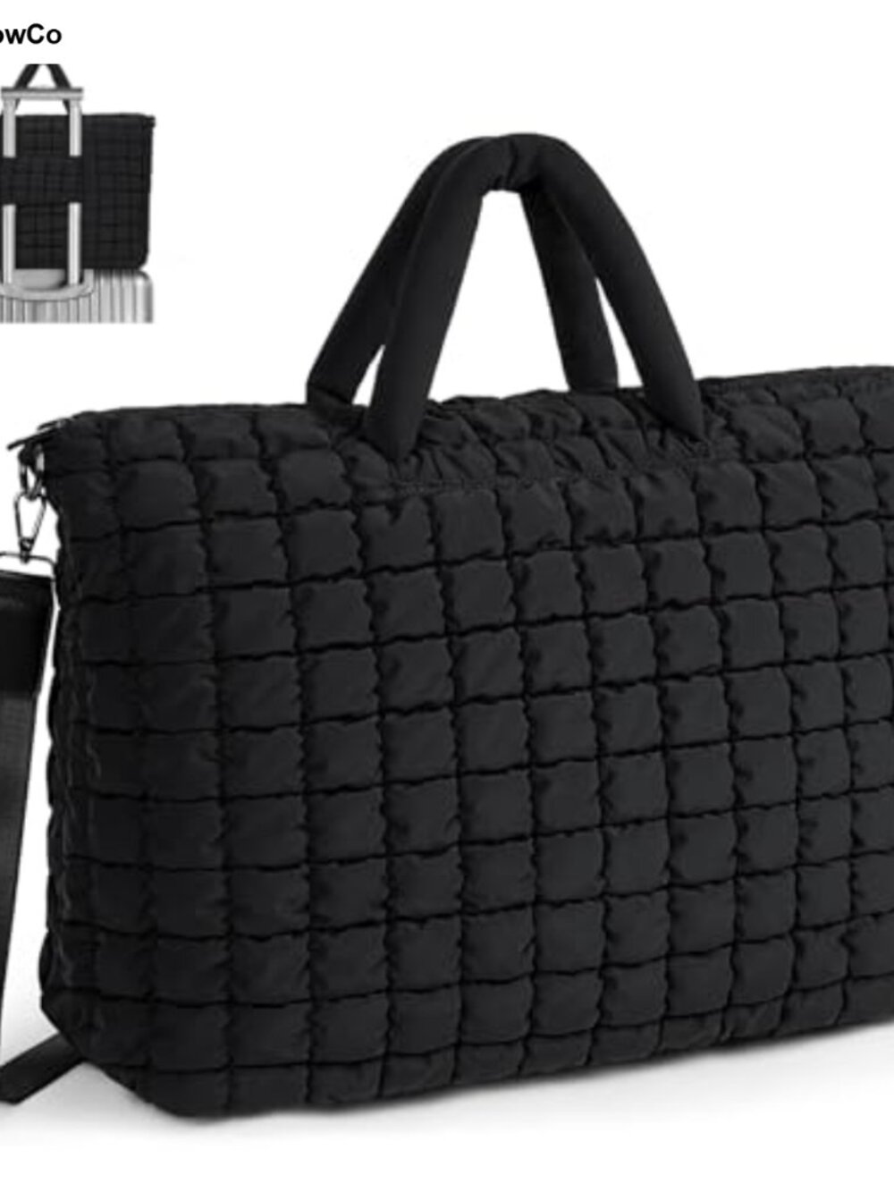 Quilted Duffle Travel Bag Large Puffer Weekender Overnight Gym Tote
